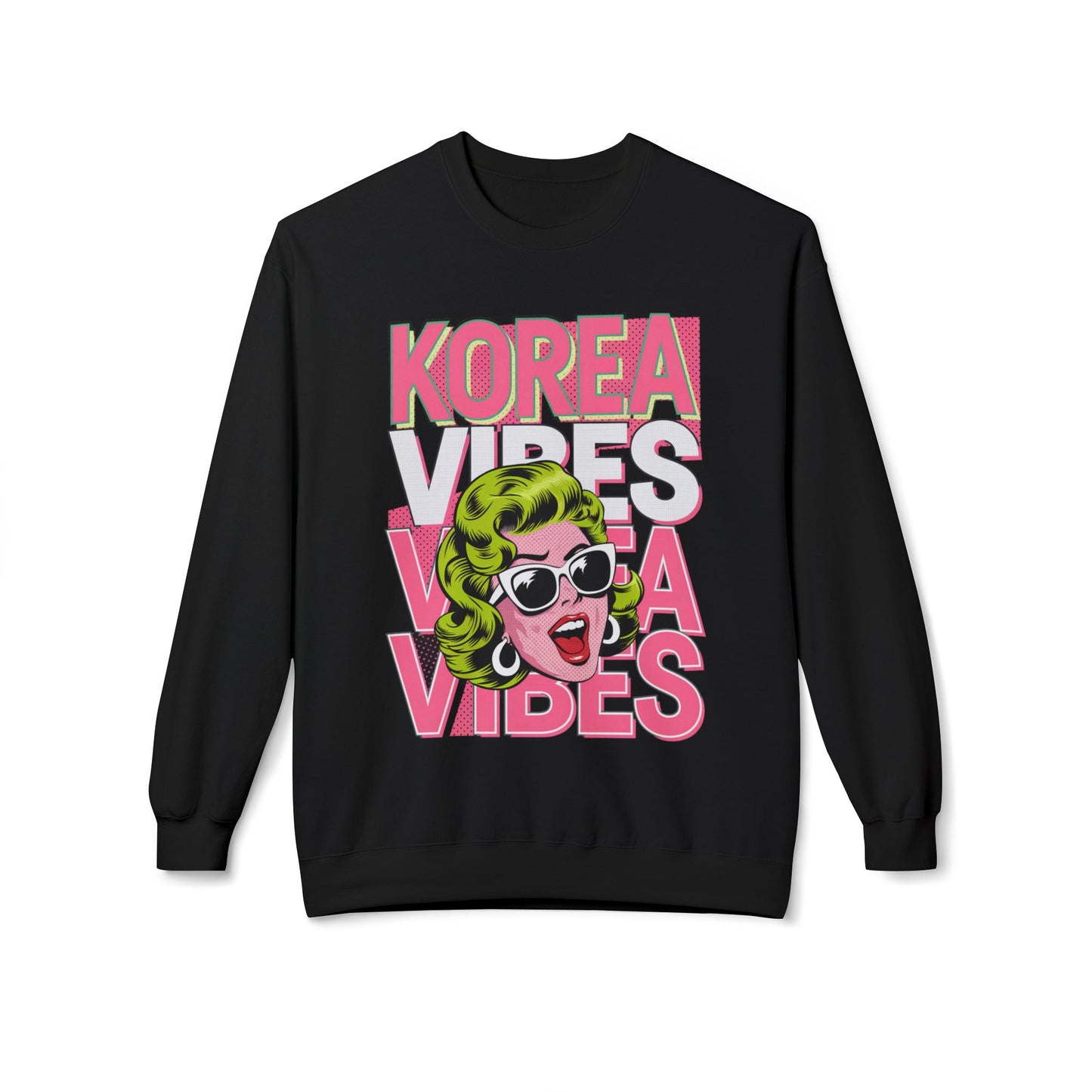 Korea -  Korea Vibes Unisex Midweight Softstyle Fleece Crewneck Sweatshirt  - StyleMZ