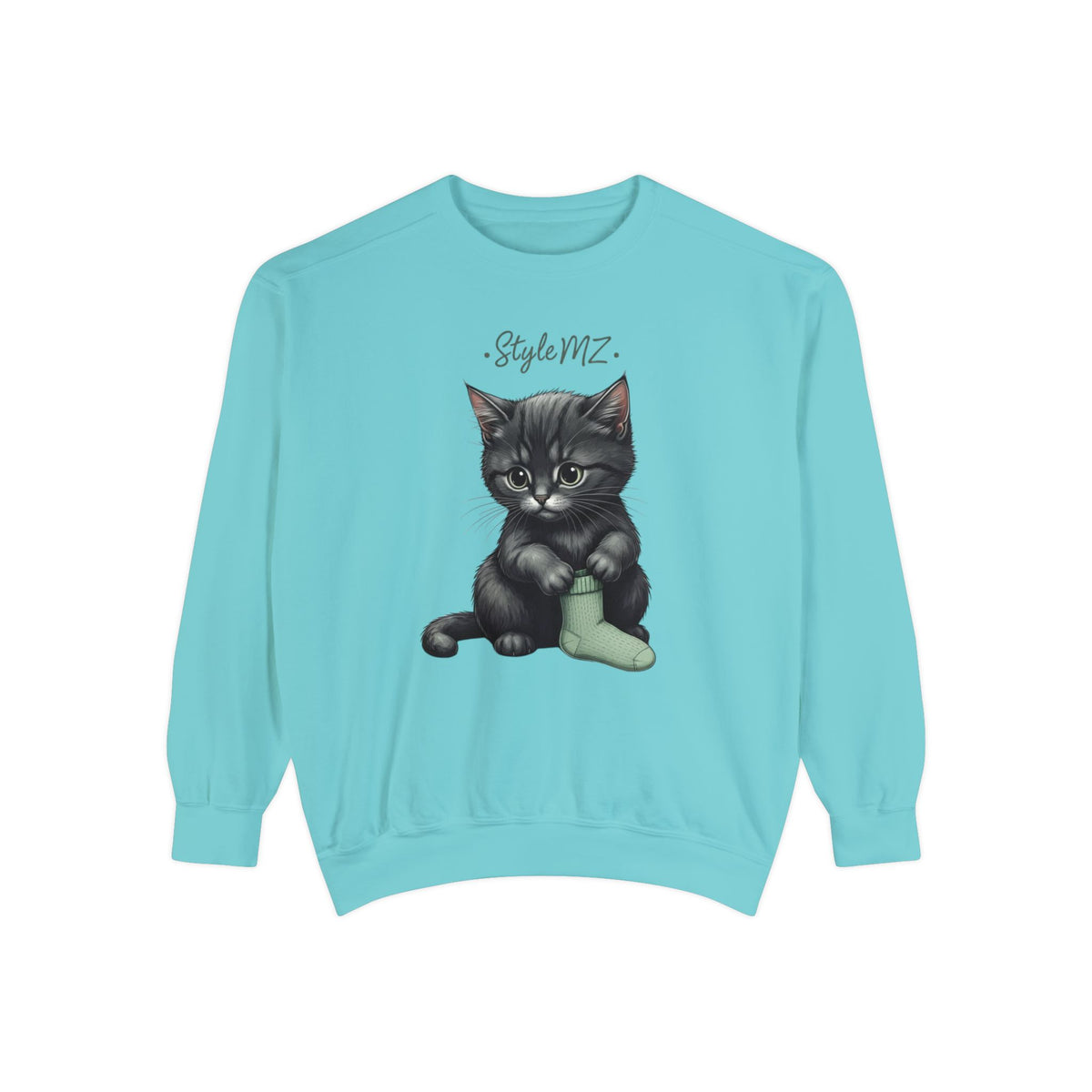 Korea -  Kittt's cozy moment Unisex Garment-Dyed Sweatshirt  - StyleMZ