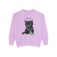 Korea -  Kittt's cozy moment Unisex Garment-Dyed Sweatshirt  - StyleMZ