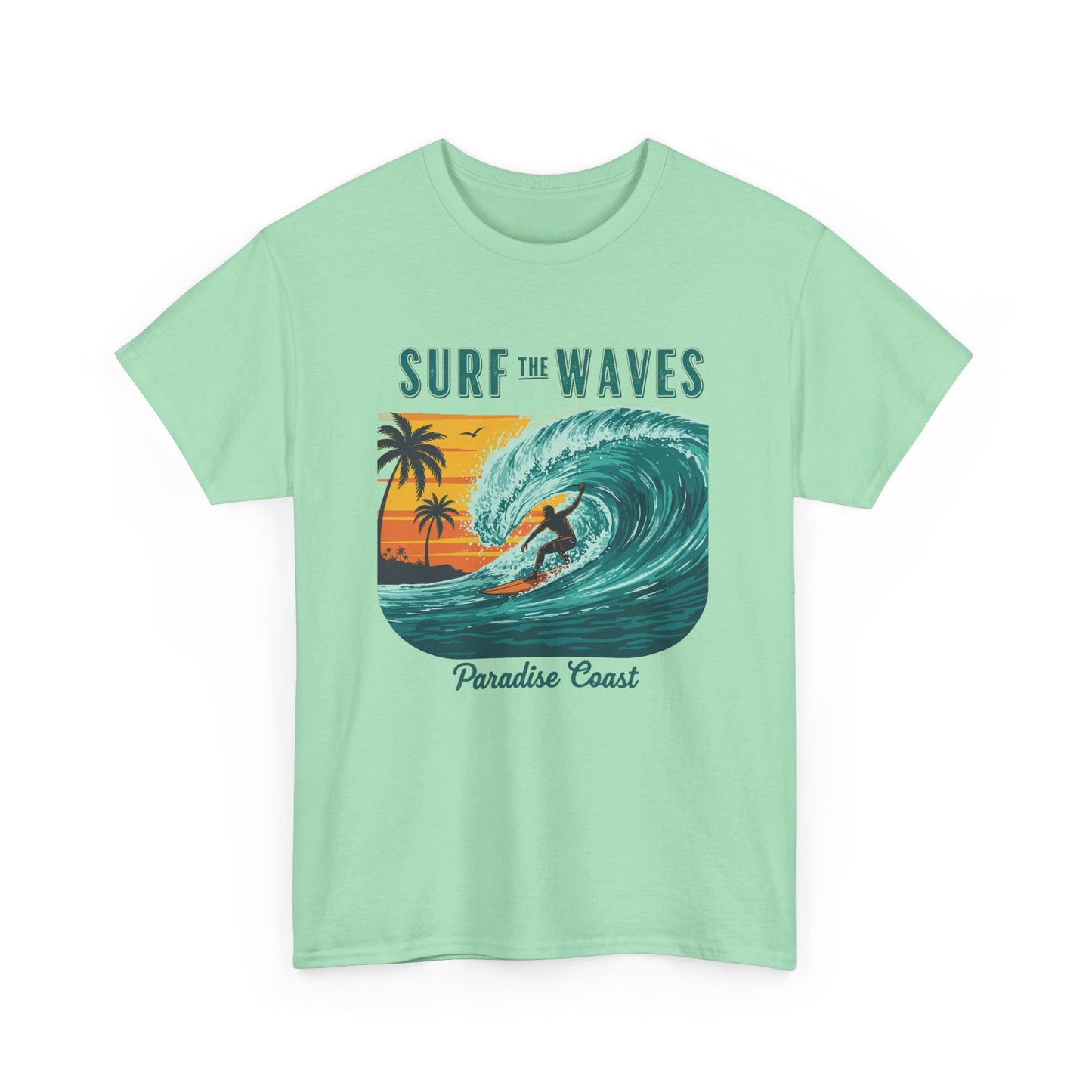 Surf the waves Unisex Heavy Cotton Tee