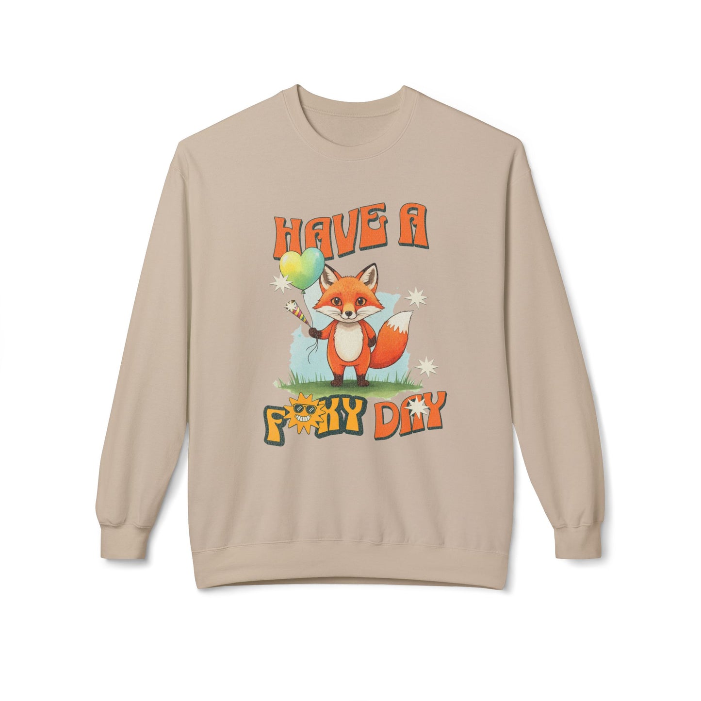 Have a foxy day! Unisex Midweight Softstyle Fleece Crewneck Sweatshirt - StyleMZ