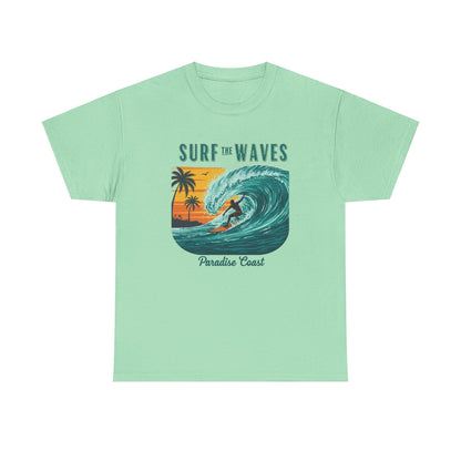 Surf the waves Unisex Heavy Cotton Tee