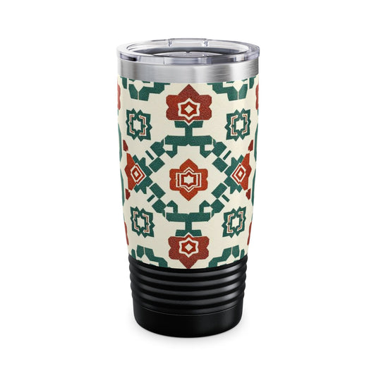 Traditional Korean Geometric Patterns Ringneck Tumbler, 20oz - StyleMZ