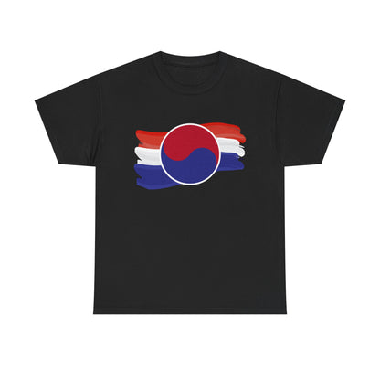 Unisex Heavy Cotton Tee - Korean Flag Design for Celebrations