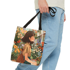 Korea -  Girl and Flower Shop Tote Bag (AOP)  - StyleMZ