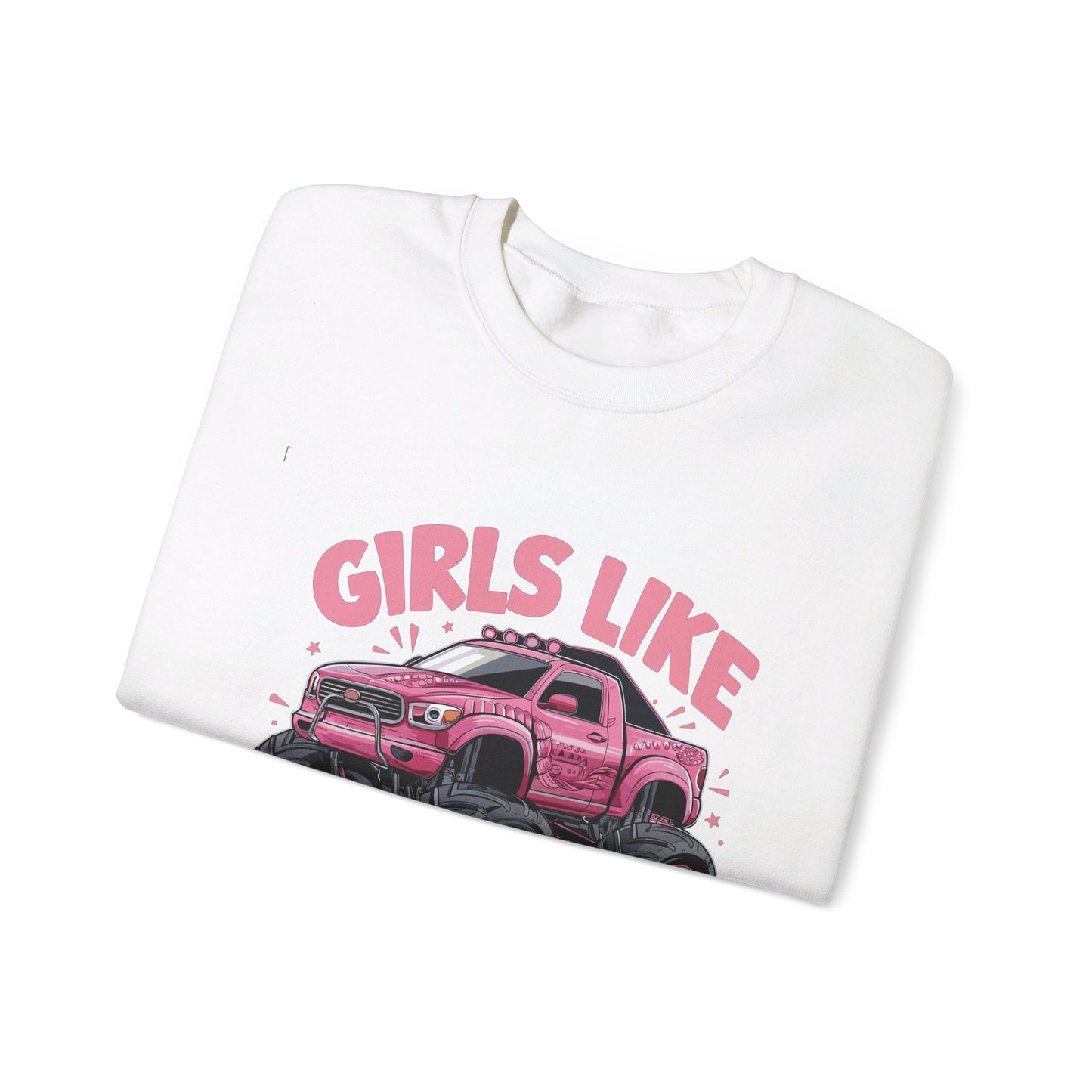 Korea - Girls like monster trucks Unisex Heavy Blend™ Crewneck Sweatshirt - StyleMZ - Stylemz