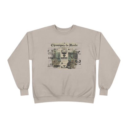 Reading the caotic world alone Unisex EcoSmart® Crewneck Sweatshirt - StyleMZ