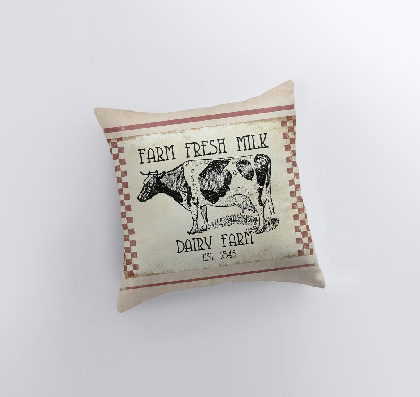 Farm Fresh Milk Dairy Cow Pillow Cover | Farmhouse Decor