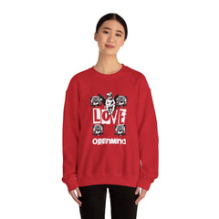 Corea - Sudadera unisex con cuello redondo y mezcla pesada Love openmind - StyleMZ 