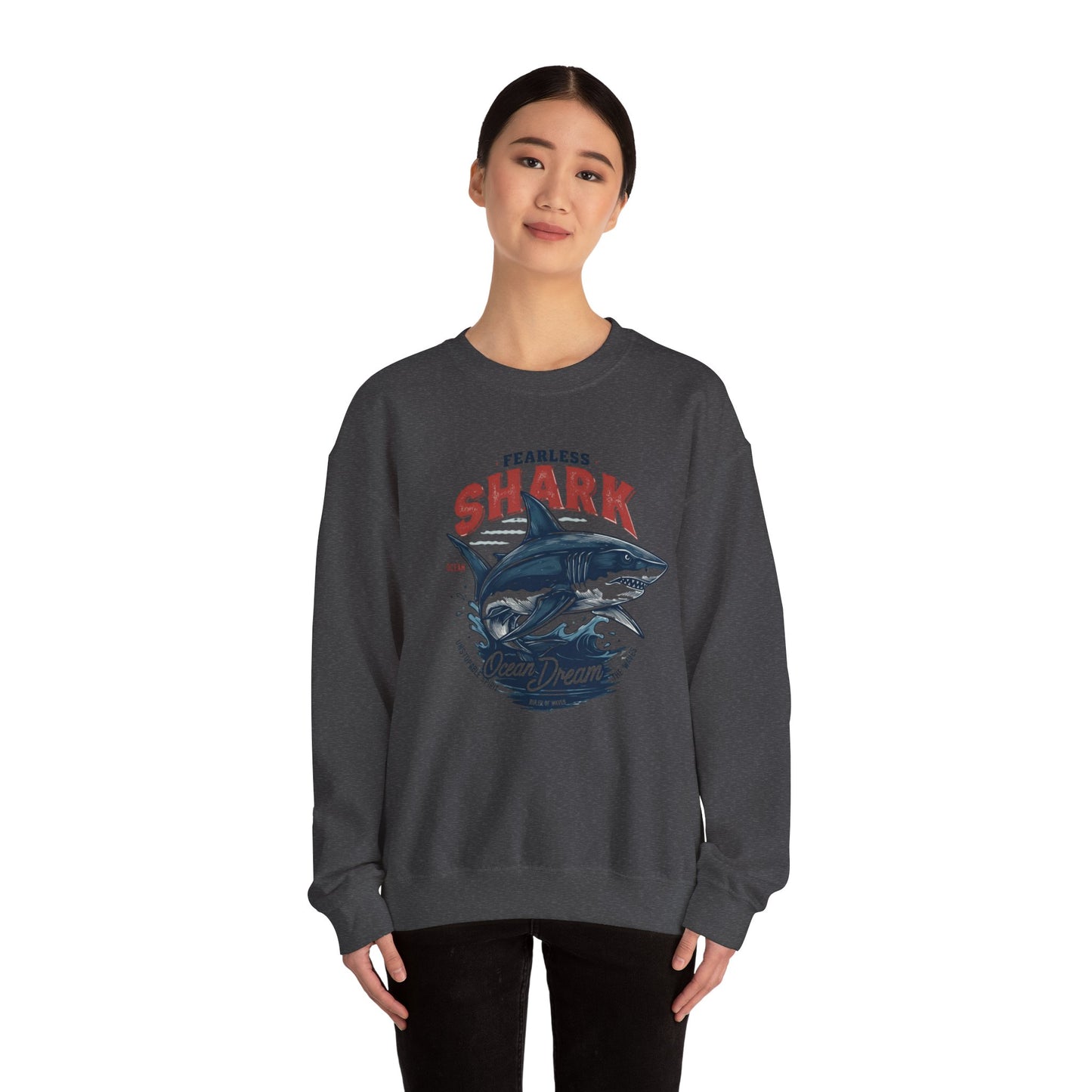 Fearless shark Unisex Heavy Blend™ Crewneck Sweatshirt - StyleMZ