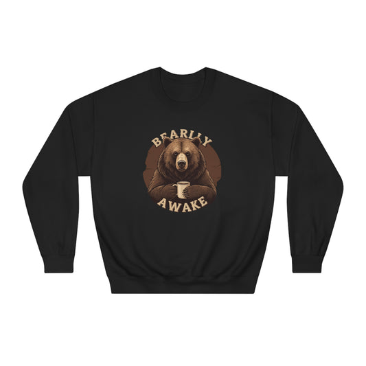 Korea -  Bearly Awake Unisex DryBlend® Crewneck Sweatshirt  - StyleMZ