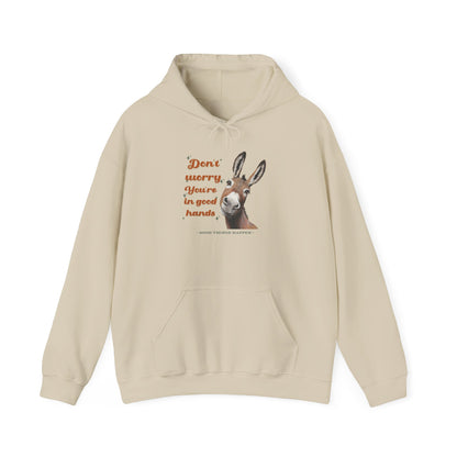 Don't worry you're in good hands Unisex Heavy Blend™ Hooded Sweatshirt  - Korea  - StyleMZ