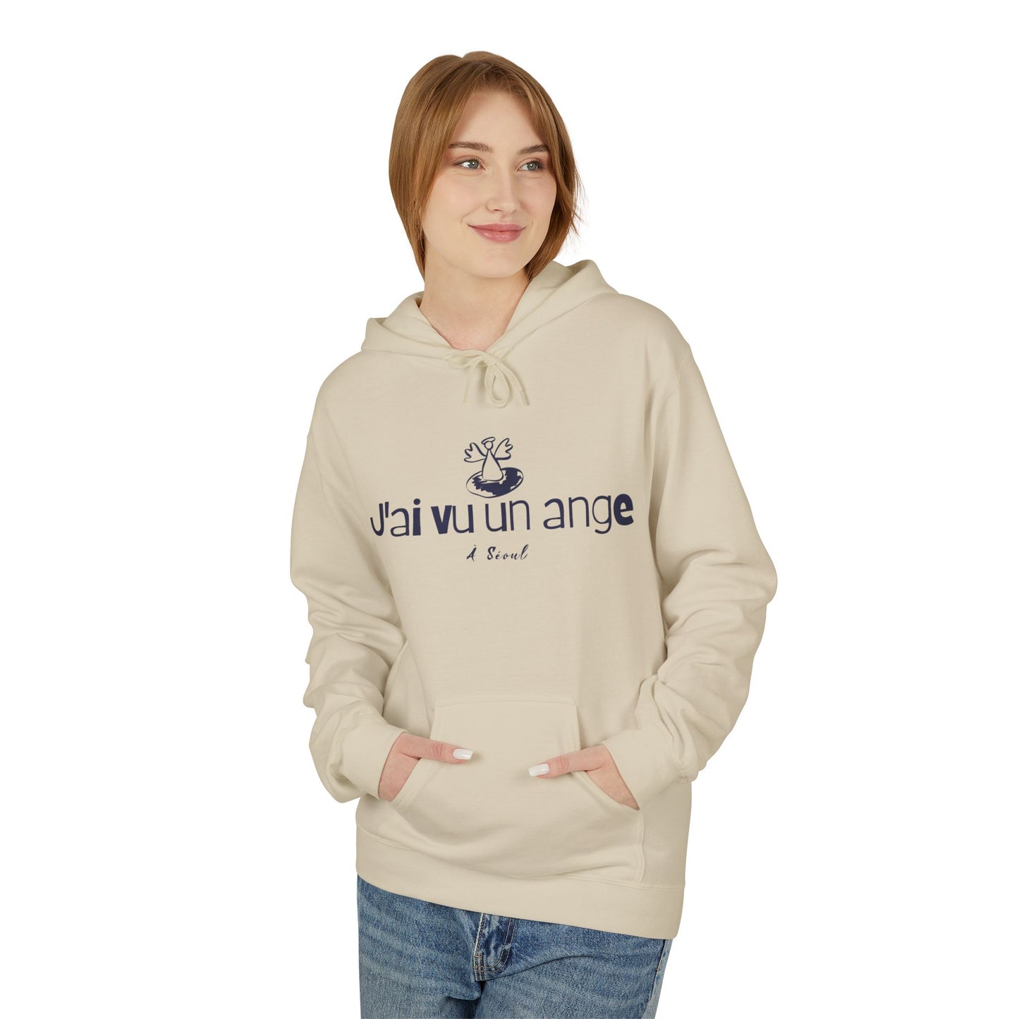 I saw an angel Unisex Midweight Softstyle Fleece Hoodie - StyleMZ