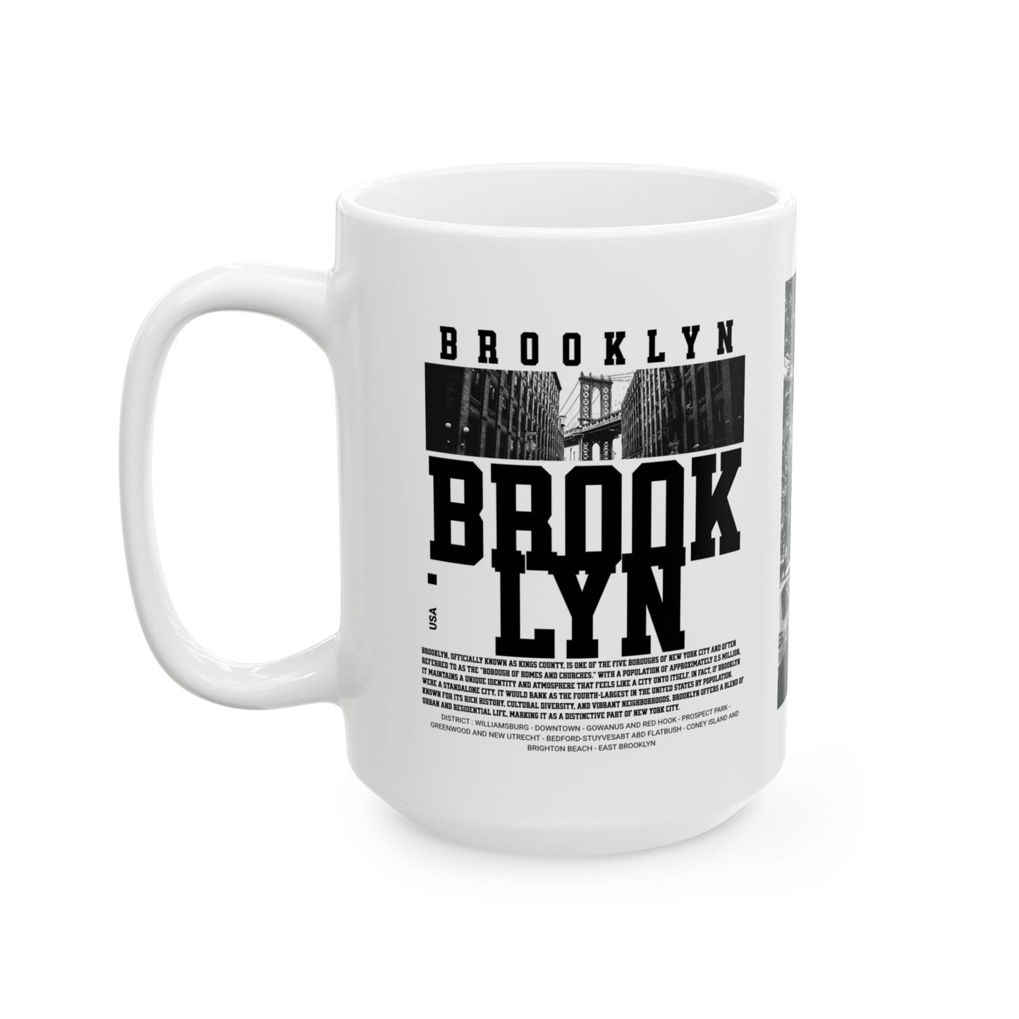 Brooklyn Ceramic Mug, (11oz, 15oz) - StyleMZ