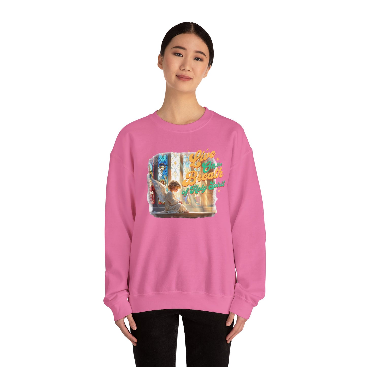 Live on the breath of the Holy Spirit Unisex Heavy Blend™ Crewneck Sweatshirt - StyleMZ