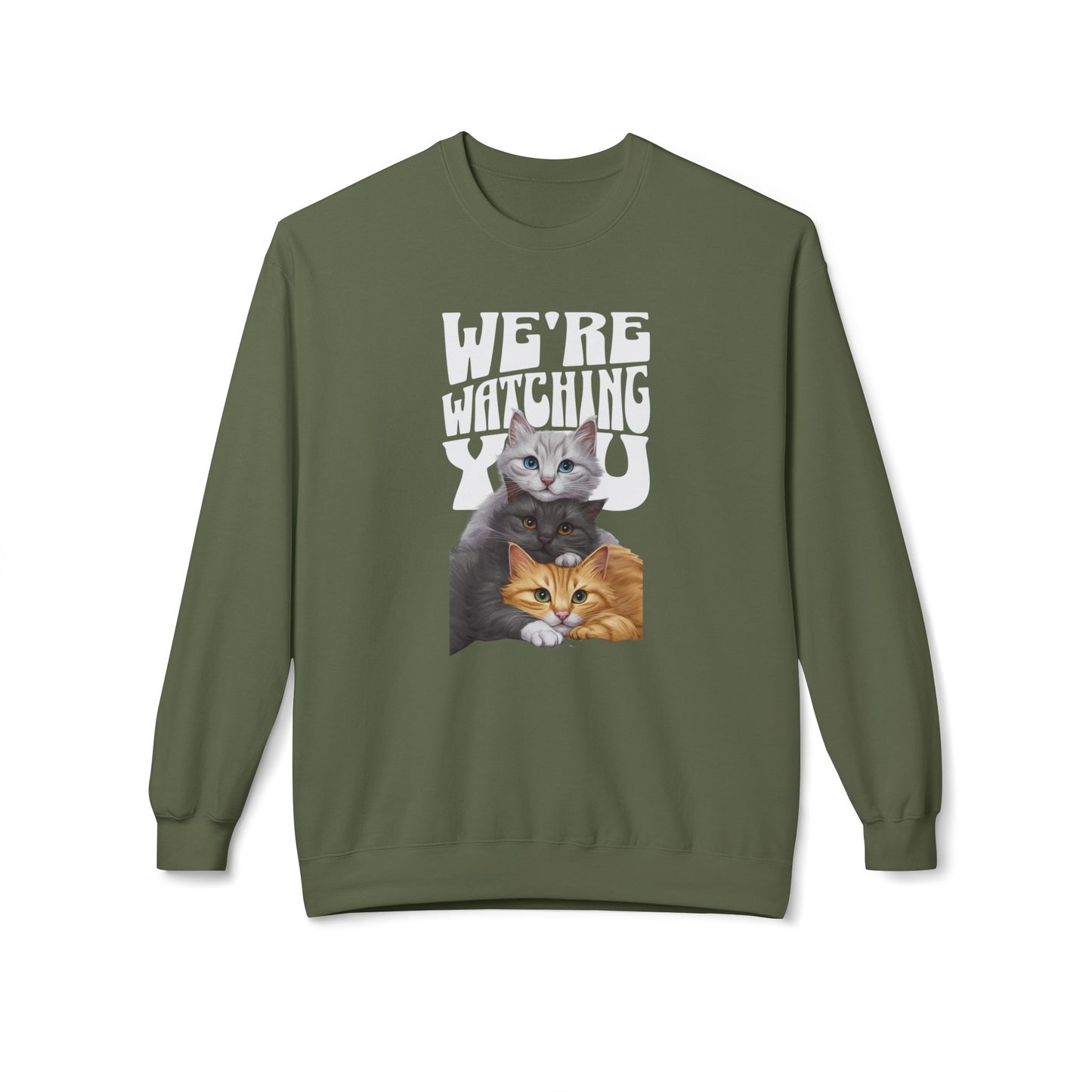 Korea -  We're watching you Unisex Midweight Softstyle Fleece Crewneck Sweatshirt  - StyleMZ