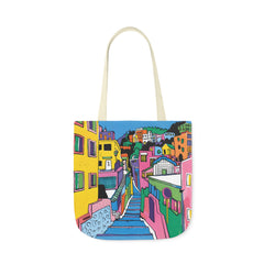 Korea -  The hillside village in Korea Canvas Tote Bag, 5-Color Straps  - StyleMZ