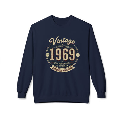 Vintage 1969 Unisex Midweight Softstyle Fleece Crewneck Sweatshirt - StyleMZ