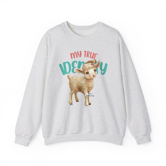 StyleMZ - Sudadera unisex de cuello redondo de mezcla pesada I'm a baby lamb - StyleMZ 