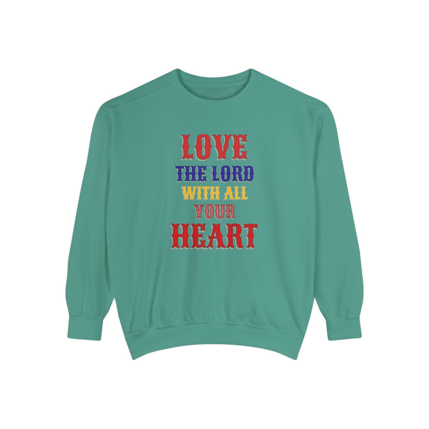 Korea -  Love your God Unisex Garment-Dyed Sweatshirt  - StyleMZ