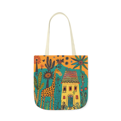 The giraffe that lives in my house Canvas Tote Bag, 5-Color Straps - StyleMZ