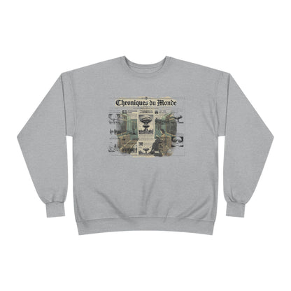 Reading the caotic world alone Unisex EcoSmart® Crewneck Sweatshirt - StyleMZ