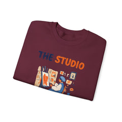 StyleMZ - Sudadera unisex con cuello redondo y mezcla pesada The Studio - StyleMZ 