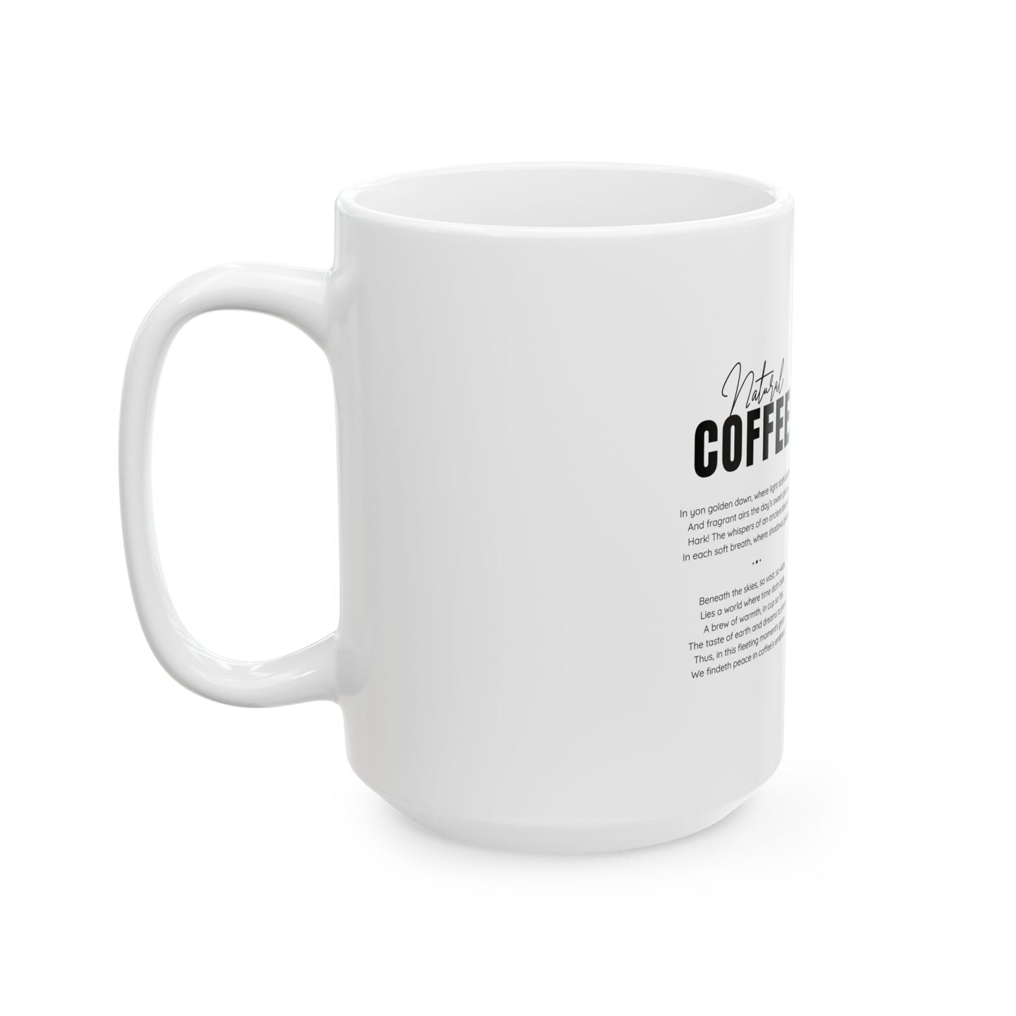 Natural Coffee Ceramic Mug, (11oz, 15oz) - StyleMZ