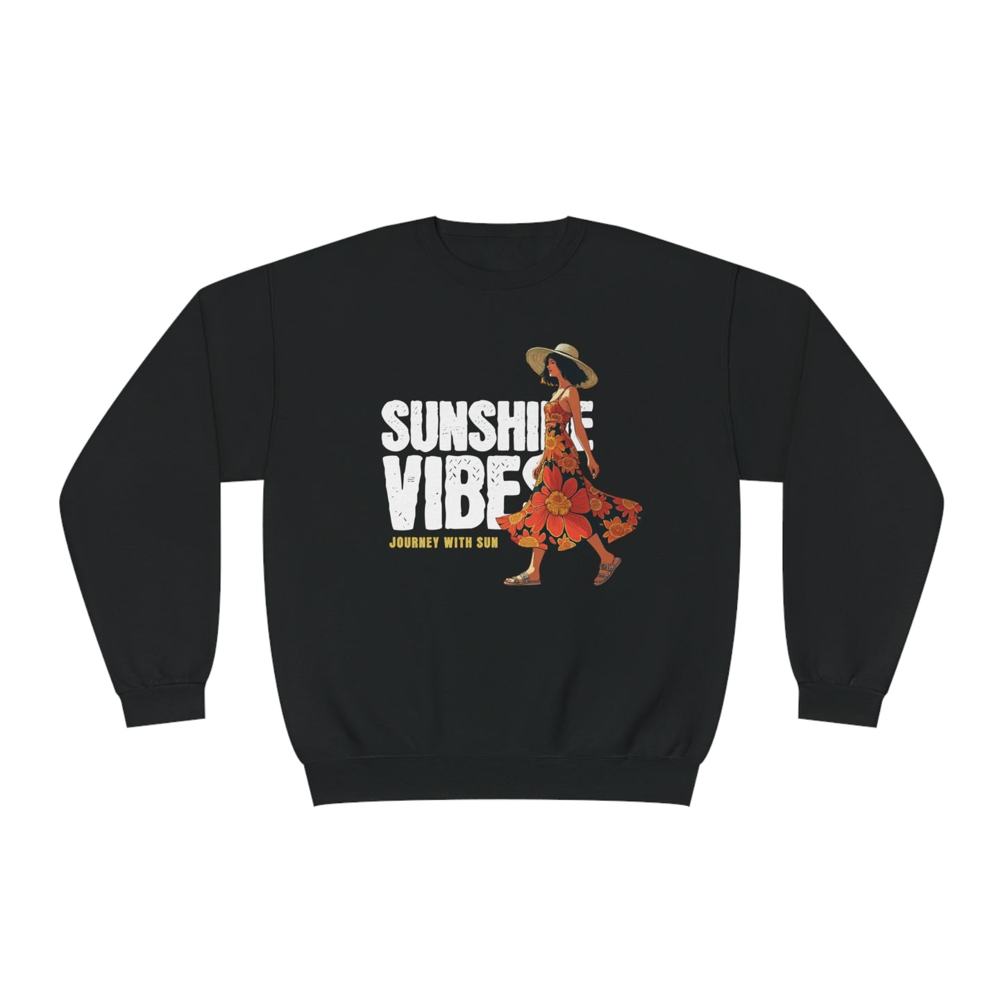 韩国 - Sunshine Vibes 男女同款 NuBlend® 圆领运动衫 - StyleMZ 