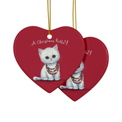 StyleMZ -  A Christmas hello Ceramic Ornaments, 2-Side Print, (1pc, 3pcs, 5pcs, 10pcs)  - StyleMZ