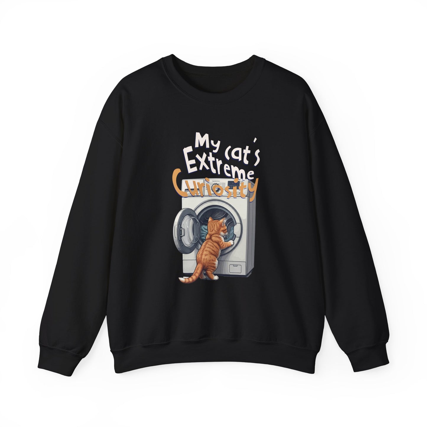 My cat's extreme curiosity Unisex Heavy Blend™ Crewneck Sweatshirt - StyleMZ