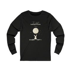 Korea -  The rabbit looking at Earth from the moon Unisex Jersey Long Sleeve Tee  - StyleMZ