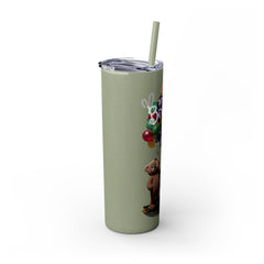 Korea -  Happy Birthday Skinny Tumbler with Straw, 20oz  - StyleMZ