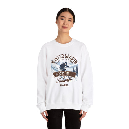 Ski in the national park Unisex Heavy Blend™ Crewneck Sweatshirt - StyleMZ - Stylemz