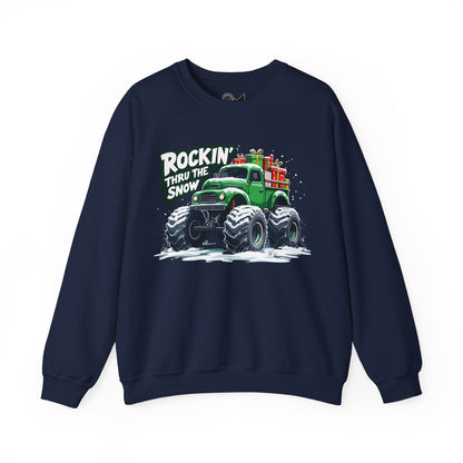 ROCKIN' THRU THE SNOW Unisex Heavy Blend™ Crewneck Sweatshirt - StyleMZ - Stylemz