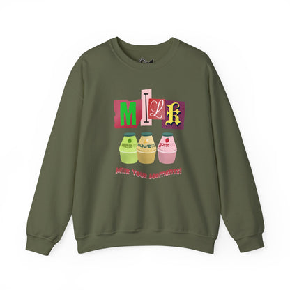 Milk your moment! Unisex Heavy Blend™ Crewneck Sweatshirt - StyleMZ