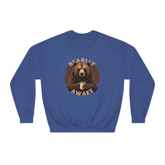 Korea -  Bearly Awake Unisex DryBlend® Crewneck Sweatshirt  - StyleMZ