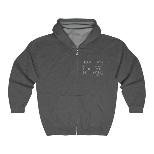 Korea -  Jesus was a carpenter Unisex Heavy Blend™ Full Zip Hooded Sweatshirt  - StyleMZ