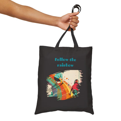 Follow the rainbow! Cotton Canvas Tote Bag - StyleMZ