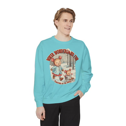 Korea -  Winter wonderland fun Unisex Garment-Dyed Sweatshirt  - StyleMZ