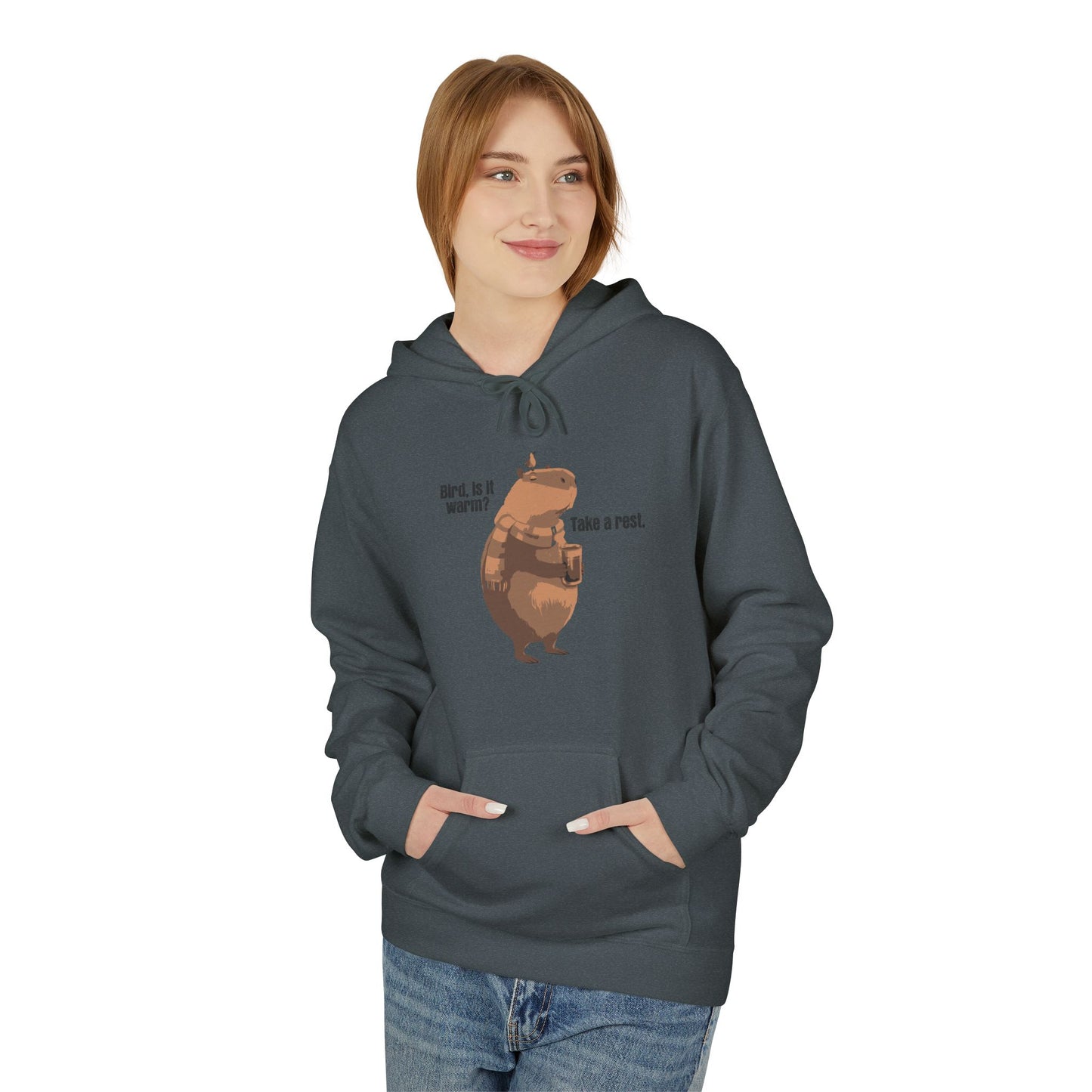 Take a rest, bird Unisex Midweight Softstyle Fleece Hoodie  - Korea  - StyleMZ