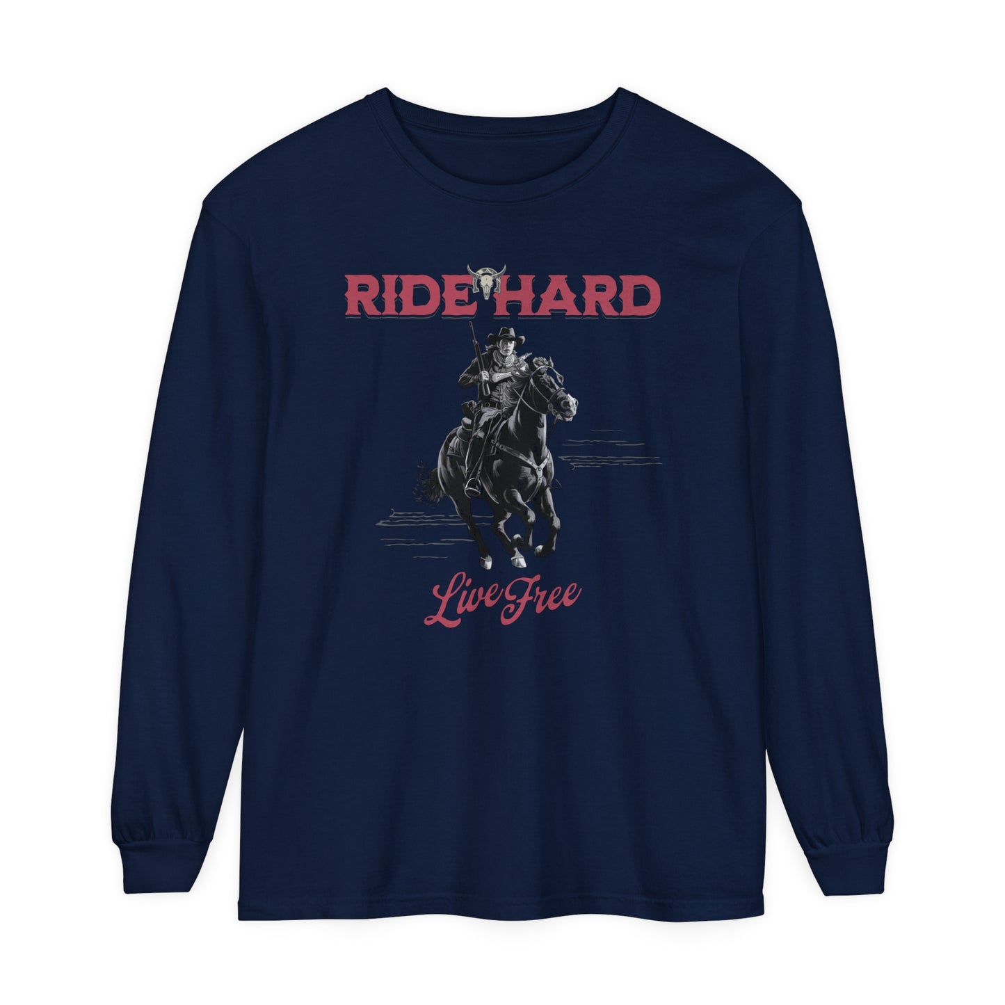 Ride hard Unisex Garment-dyed Long Sleeve T-Shirt - StyleMZ