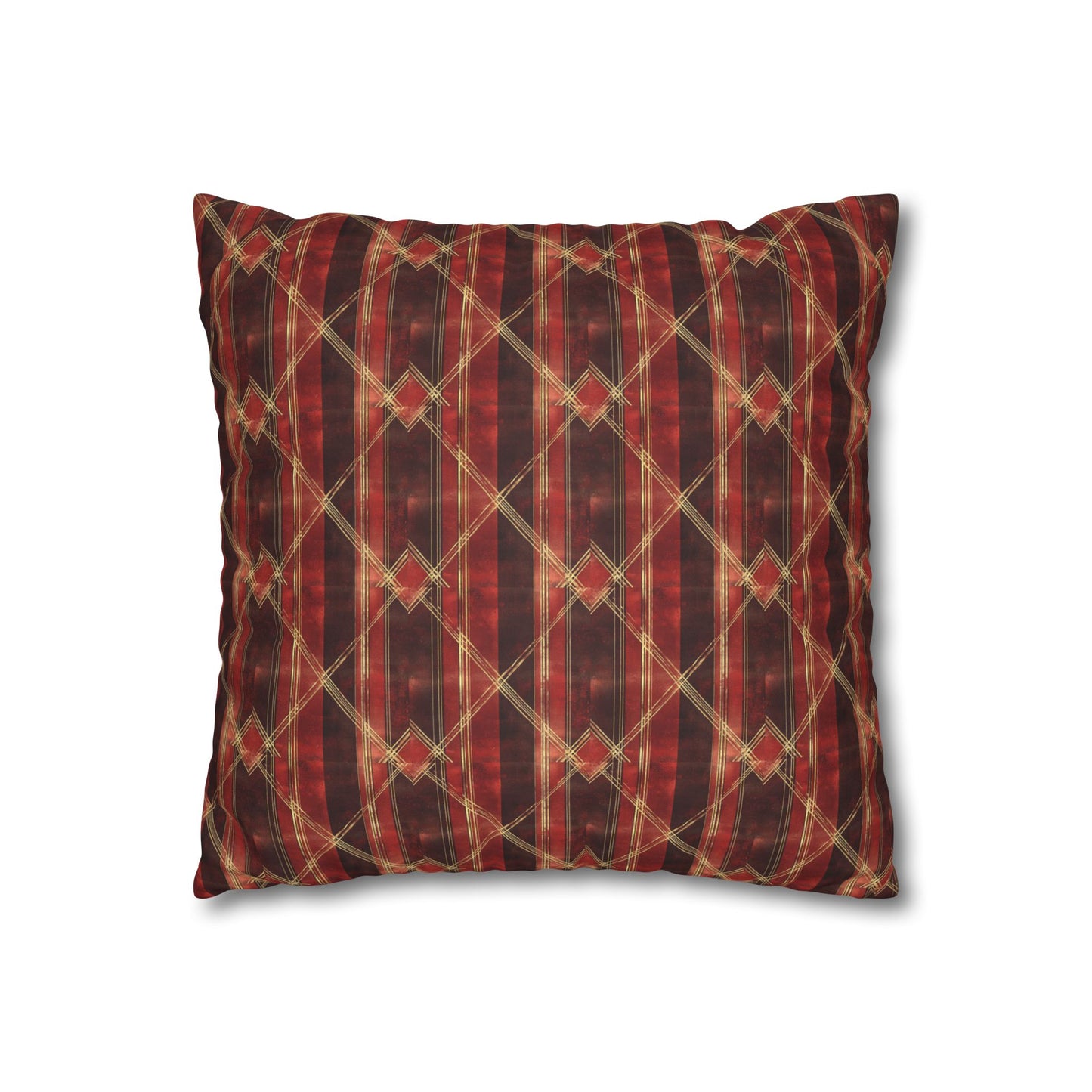 StyleMZ -  Sparkly red hues Faux Suede Square Pillowcase  - StyleMZ