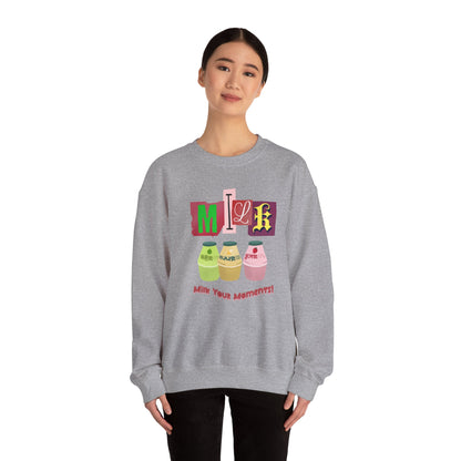 Milk your moment! Unisex Heavy Blend™ Crewneck Sweatshirt - StyleMZ