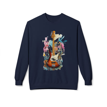 Korea -  Music is life Unisex Midweight Softstyle Fleece Crewneck Sweatshirt  - StyleMZ