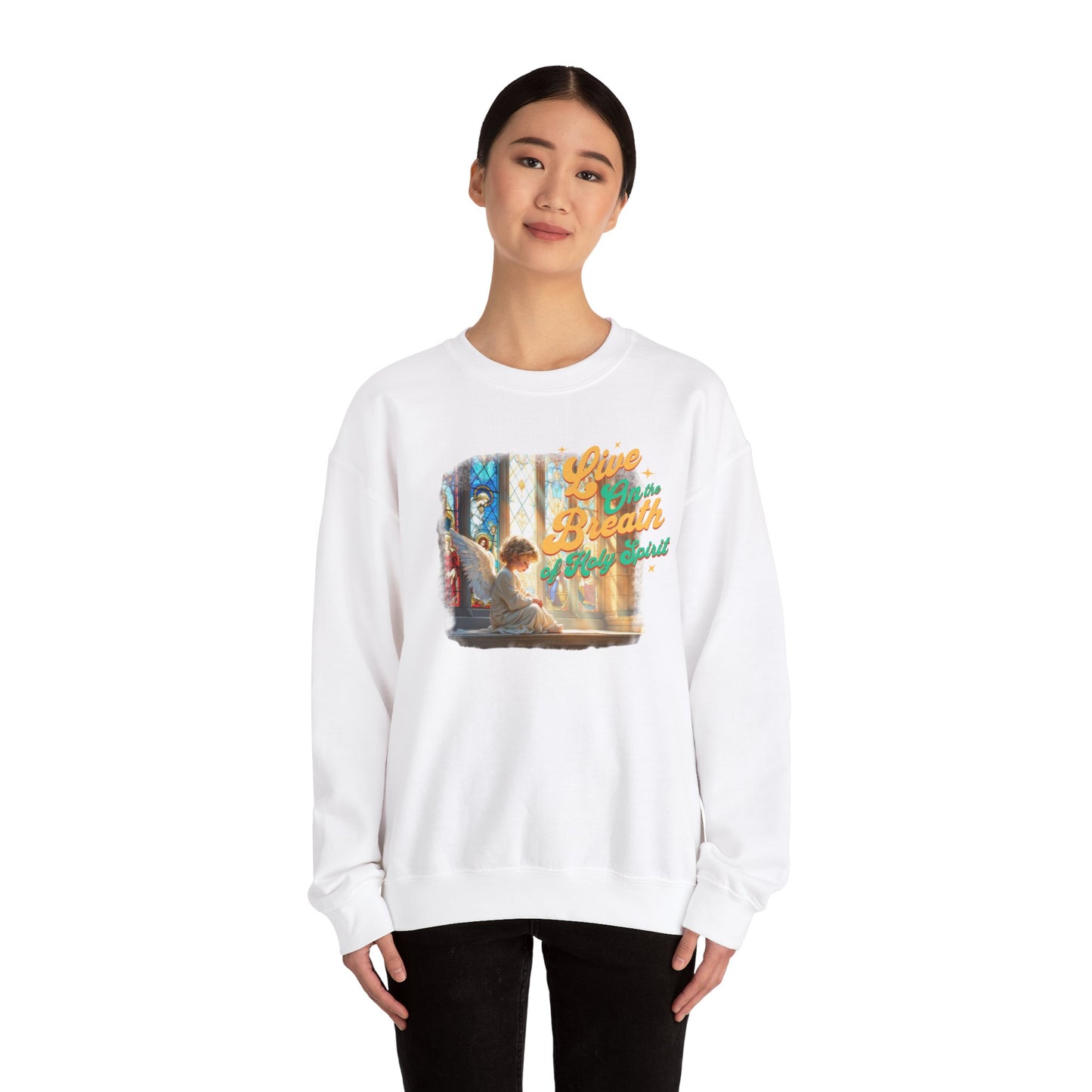 Live on the breath of the Holy Spirit Unisex Heavy Blend™ Crewneck Sweatshirt - StyleMZ