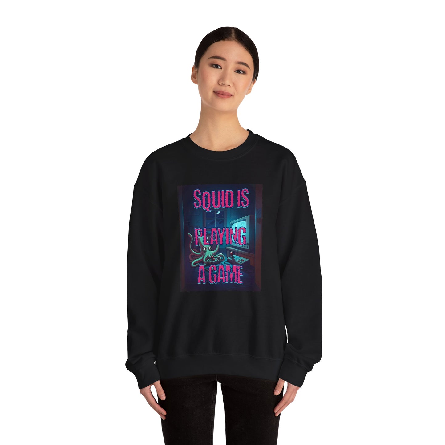 Squid is playing a game Unisex Heavy Blend™ Crewneck Sweatshirt - StyleMZ