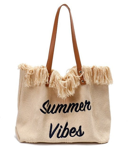 Bohemian Canvas Woven Tote Bag Simple Ethnic Purse Trendy