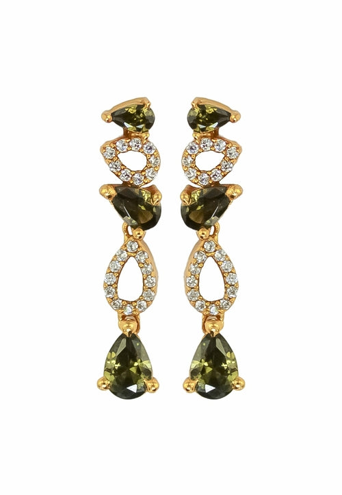 Florence Earrings - 18K Gold-Plated with Zirconia Stones