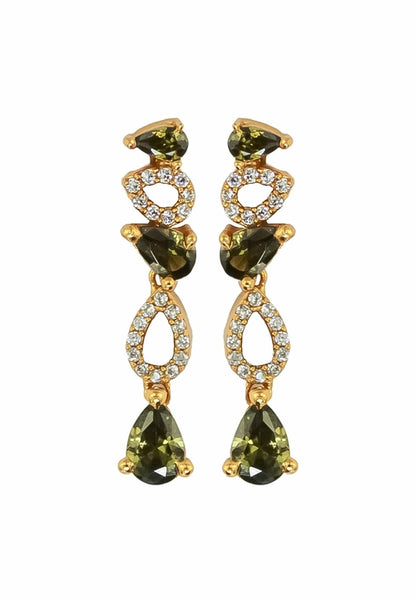 Florence Earrings - 18K Gold-Plated with Zirconia Stones